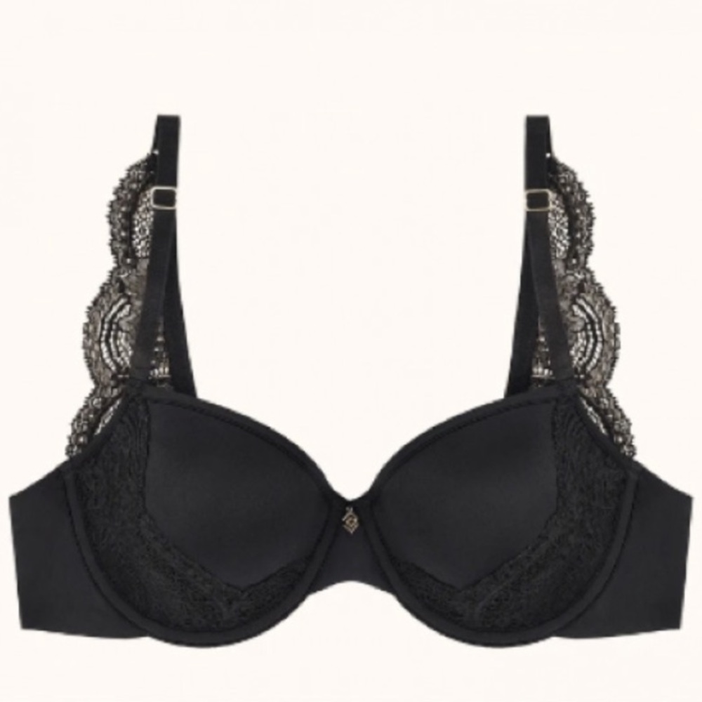 Thirdlove 24/7 lace detail T-shirt bra 36B NWT black